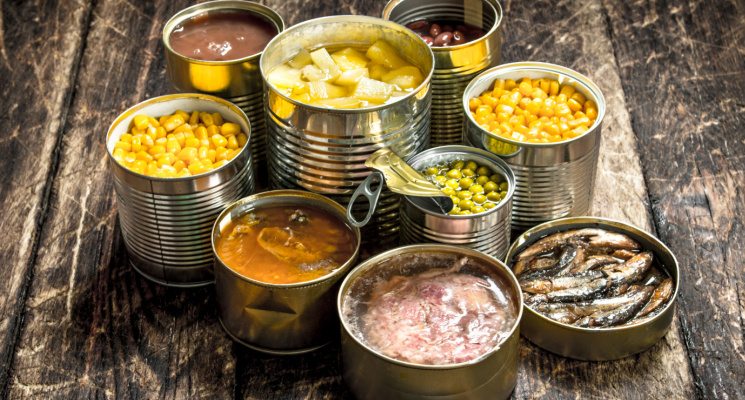 Canned Foods like corns fish meat